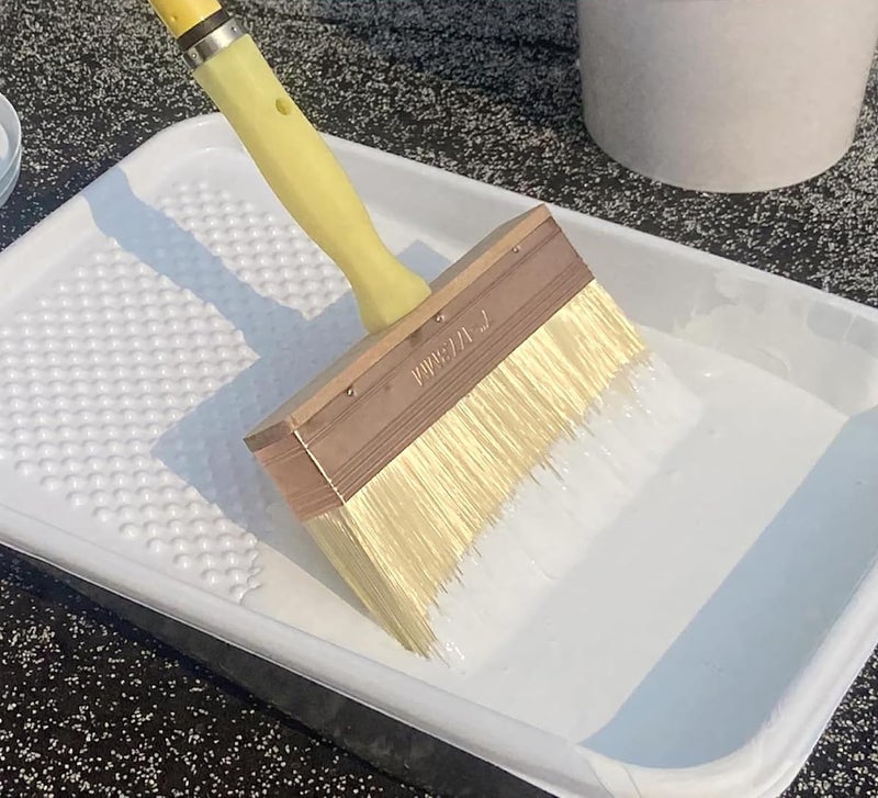 Greatandrew Great Andrew 7 Inch Deck Stain Brush, Deck Paint Brush, Wide Large Brush for Staining Wood Wall Fence, Lime Wash Paint Brush Applicator for Smooth Rough Textured Surfaces, Home Repair Painters Tools - Image 4